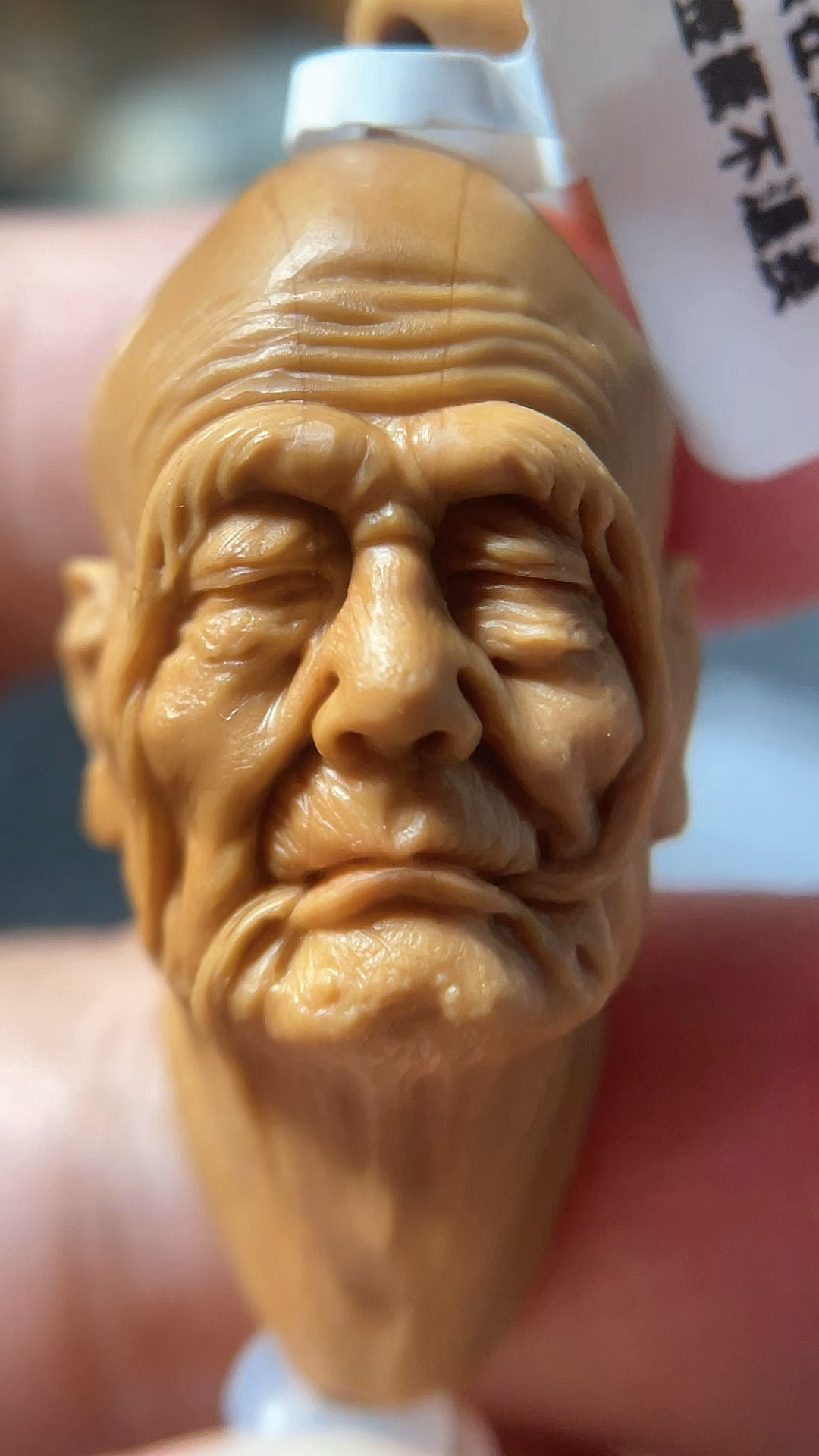 橄榄核雕刻写实风格七星罗汉,三疯工作室作品