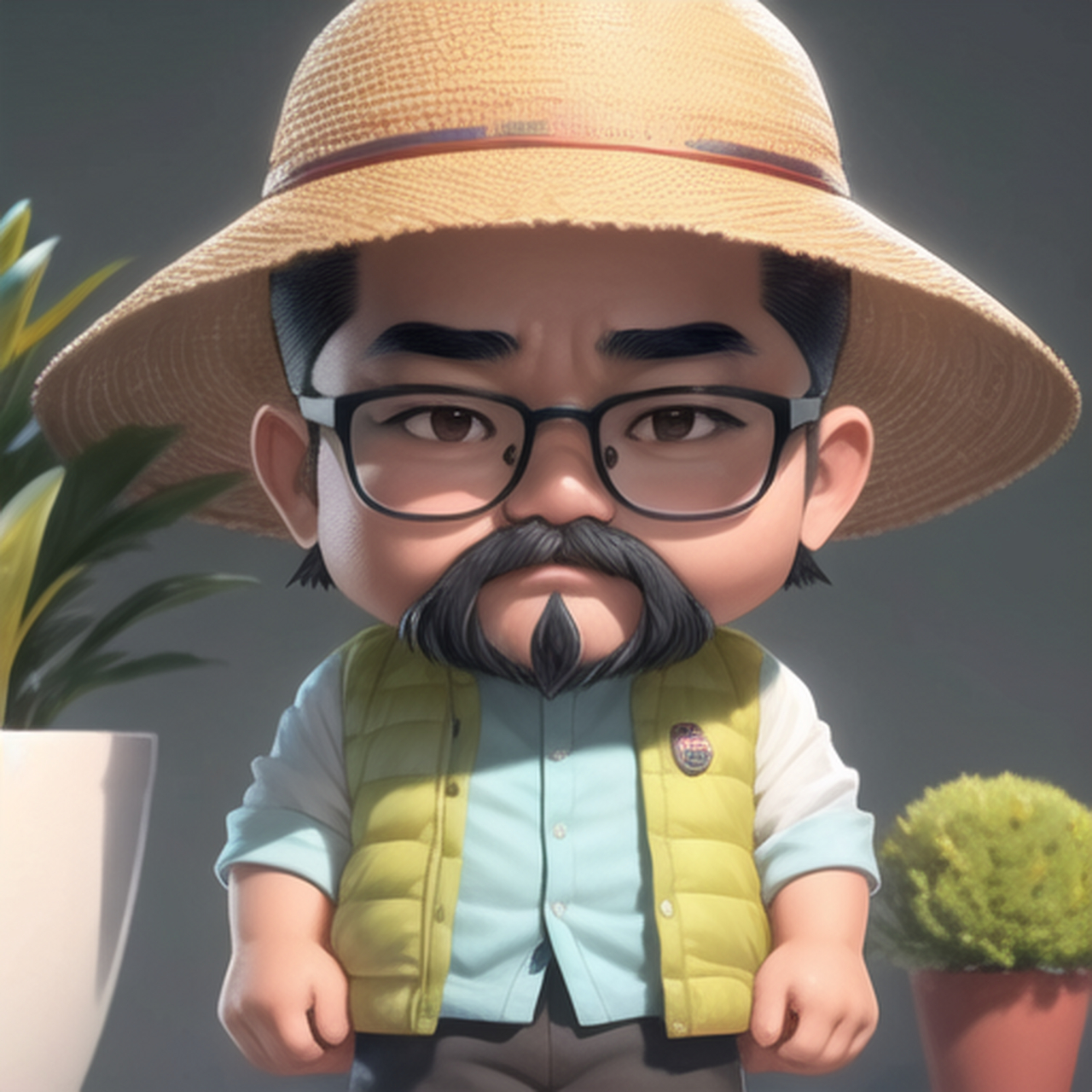 ai绘画之大叔版卡通像!#ai绘画