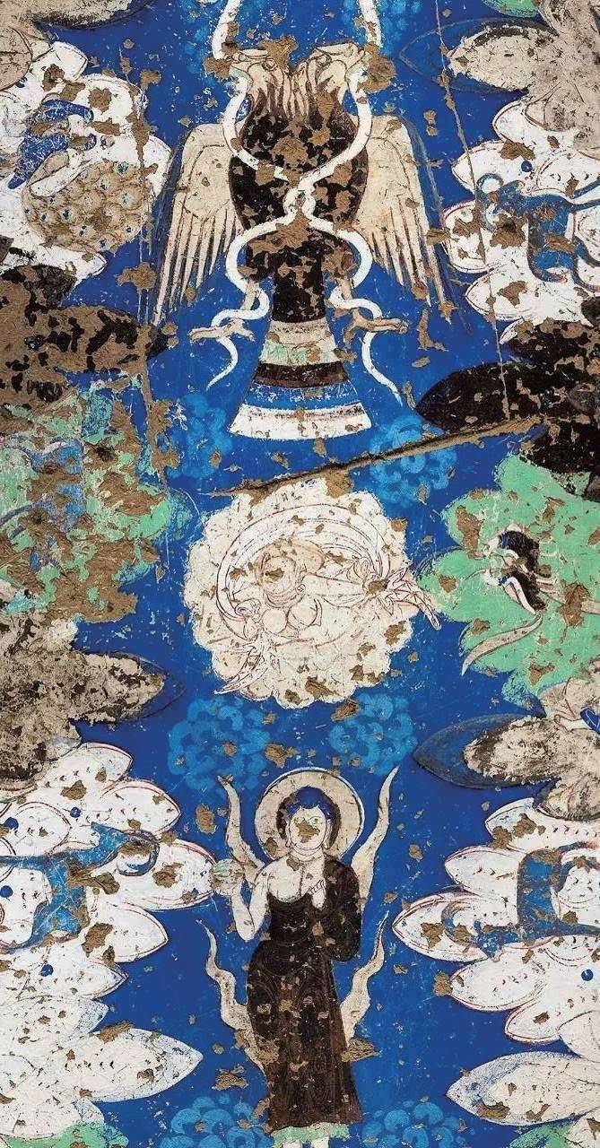 克孜尔石窟第38号窟主室券顶天象图局部(3—4世纪)#传统文化# #壁画