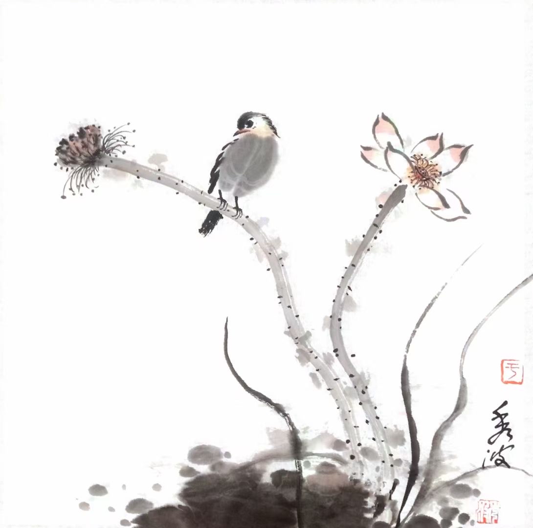 于秀波写意国画留白给人以无限的现象空间,画面唯美,直抒胸臆