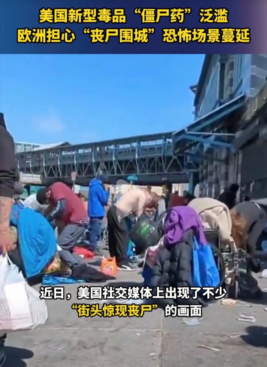 美国惊现丧尸 英国《每日邮报》发布了一张美国费城的街头照片:成群