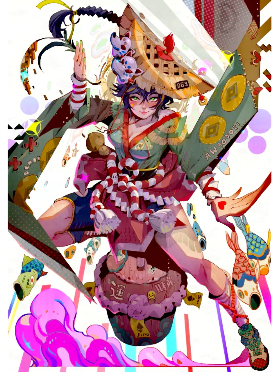 一组韵律动感的场景透视人物作品, 动漫插画师 narupiti harunsong