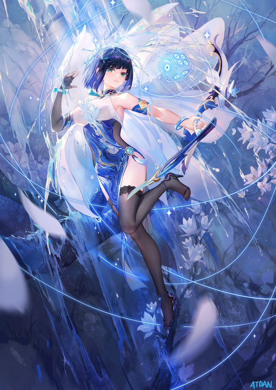 夜兰老婆也是很美的哦,贴贴呀 画师:原子dan