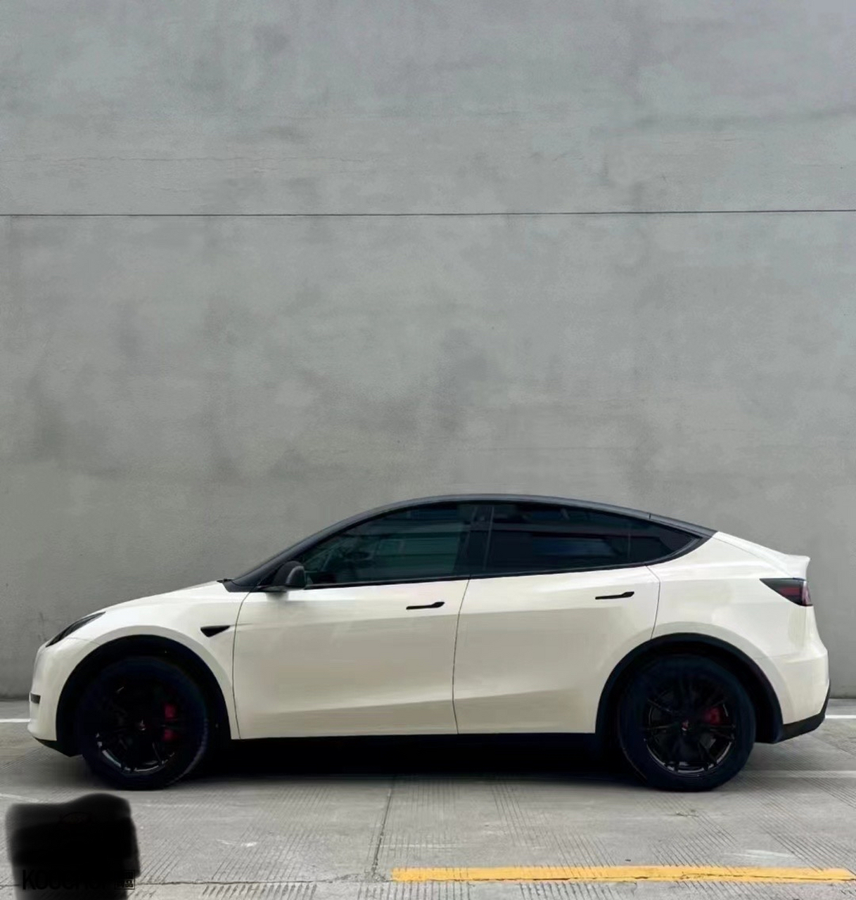 特斯拉modely汽车改色膜不知道怎么选6315 看看pet胡椒白 汽车车