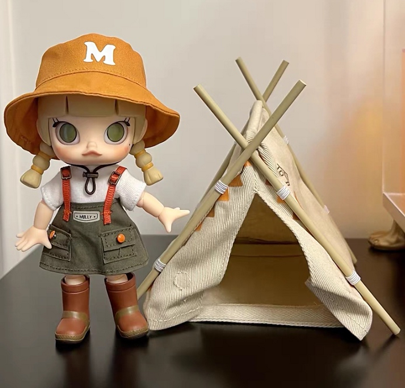 popmart 泡泡玛特 molly露营计划可动人偶可爱娃娃礼物潮流玩具!