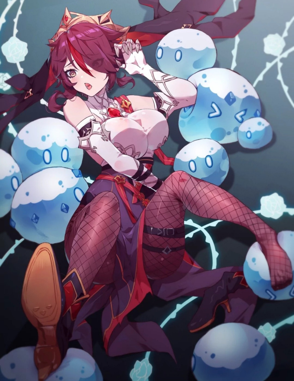 被史莱姆包围的罗沙莉亚