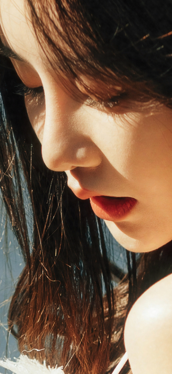 海边白裙美丽"天使"～模特童童