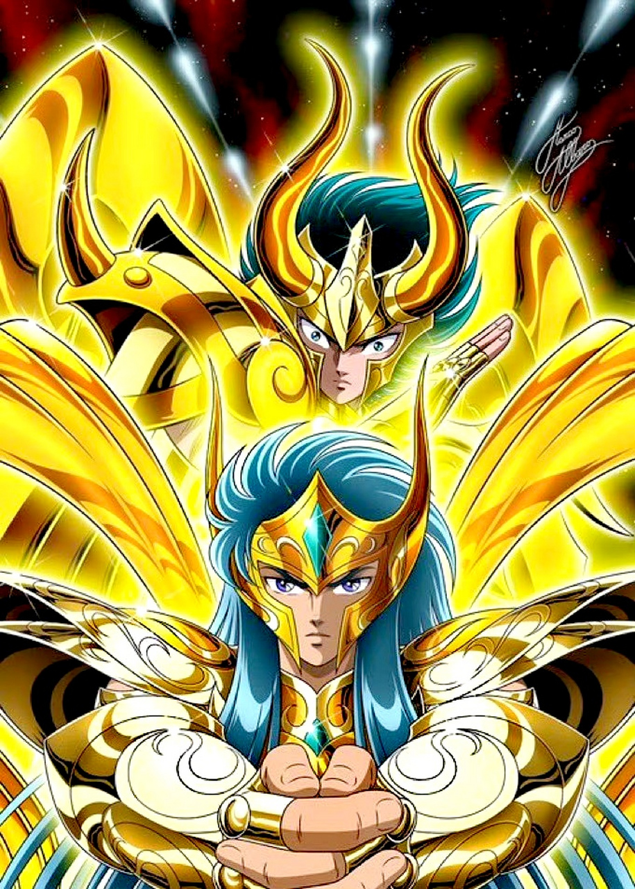 圣斗士星矢:黄金圣斗士对决插画,撒加/米罗,修罗/卡妙,迪斯马斯克