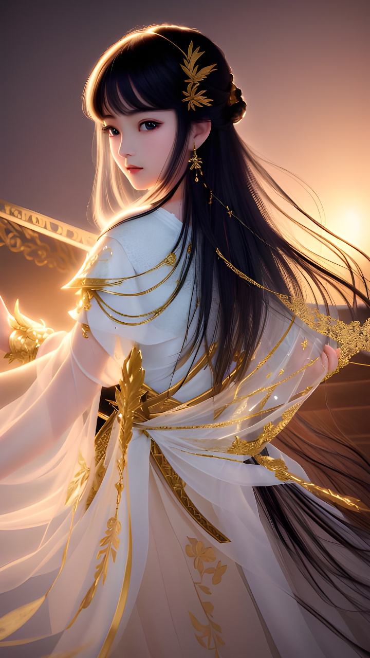 仙气飘飘手机壁纸[比心][比心] #古风# #二次元美图#  #百度ai绘图黑