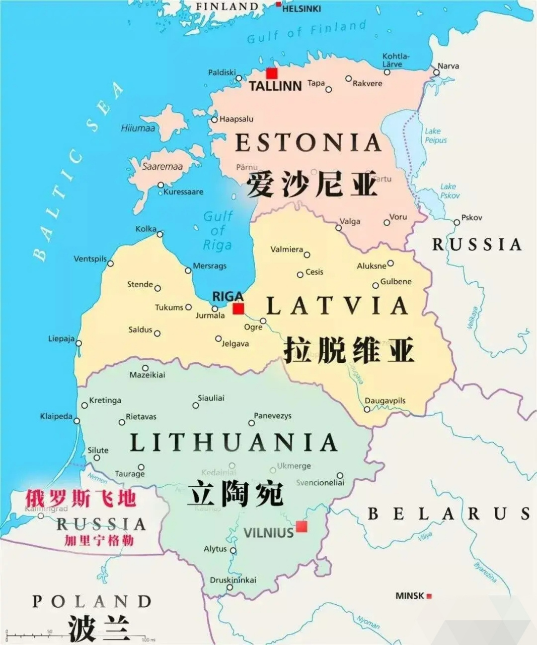 波罗的海三国位置地图图片