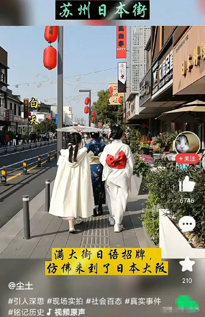 满街穿和服的女人在溜达;晚上,清一色的日文招牌在喧嚣;不得不服,苏州