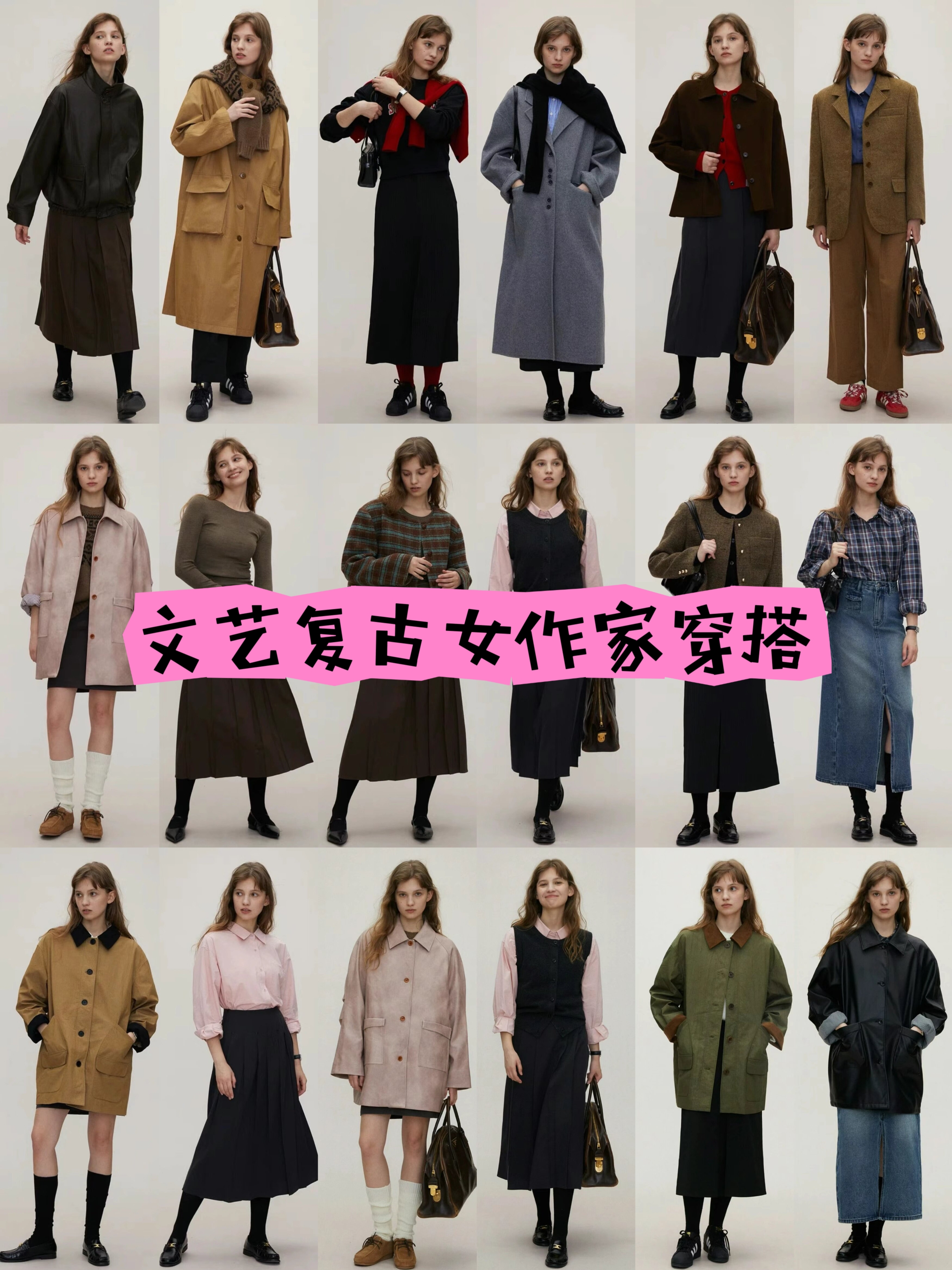 女穿搭作家服装穿着风格灰黑花纱配什么裤子女作家搭配衣服深秋穿搭