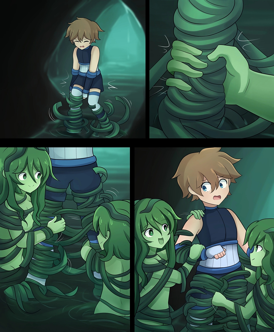 沼泽地里的怪物少女[惊恐] 画师:lazzysin