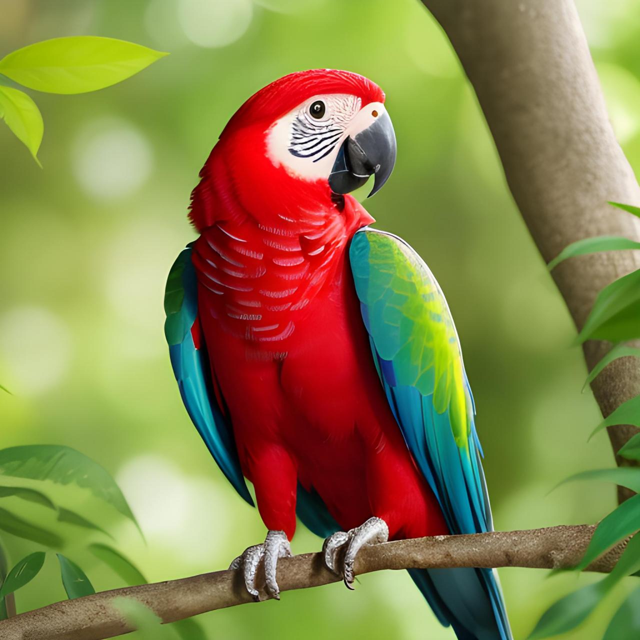 (分享图片)一只非常漂亮的鹦鹉站在树枝上 #鹦鹉