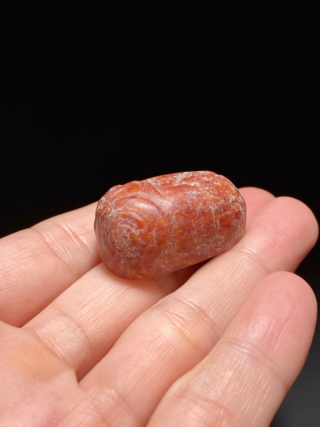 文化期 红沁 玉蚕 玉蝉蛹 把件 挂件