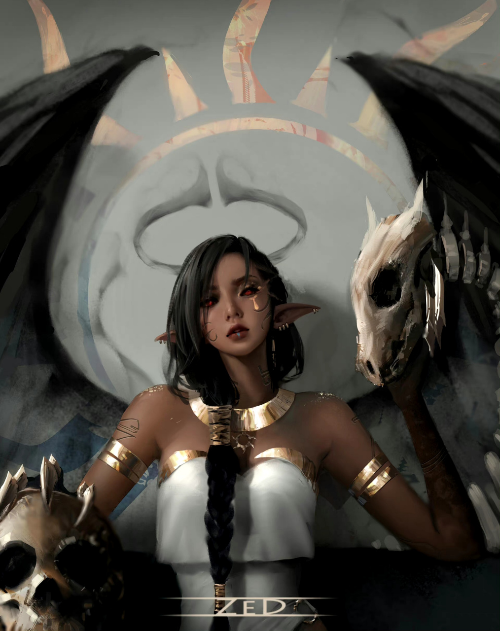 画师zed动漫游戏角色欣赏,出色的光影运用和表情捕捉技巧.