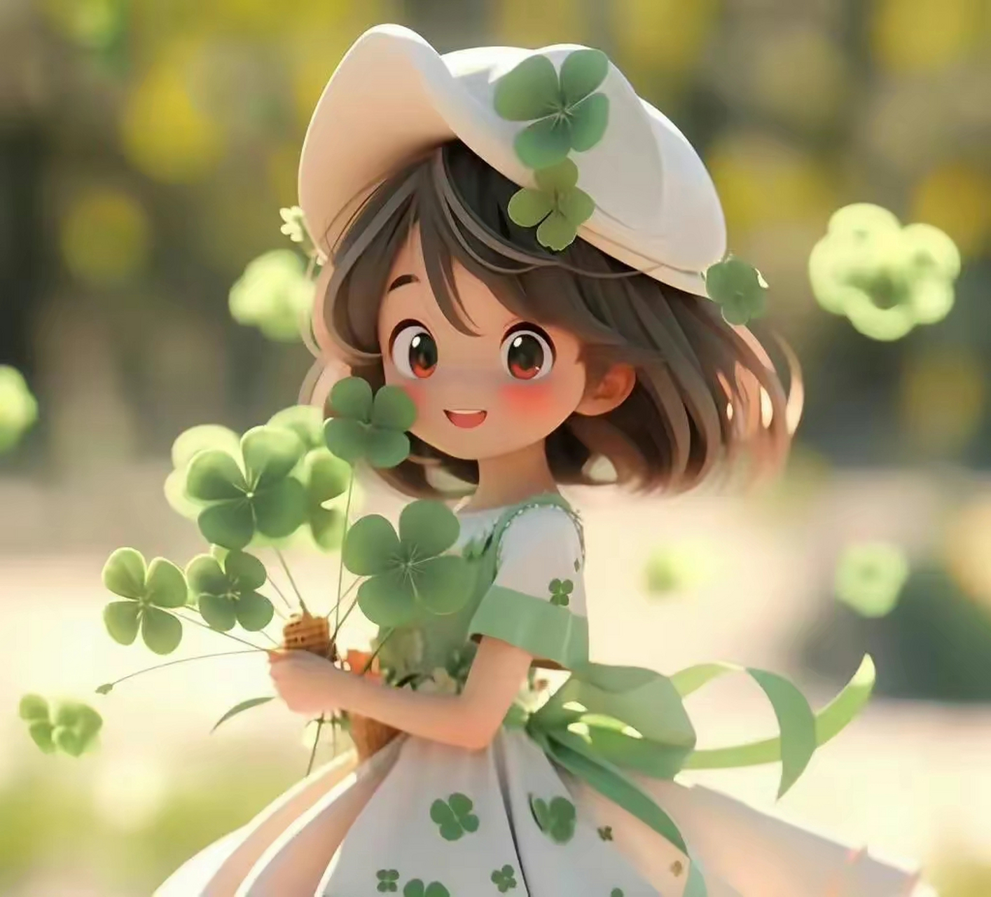 四叶草女孩头像#晒出上学时的你