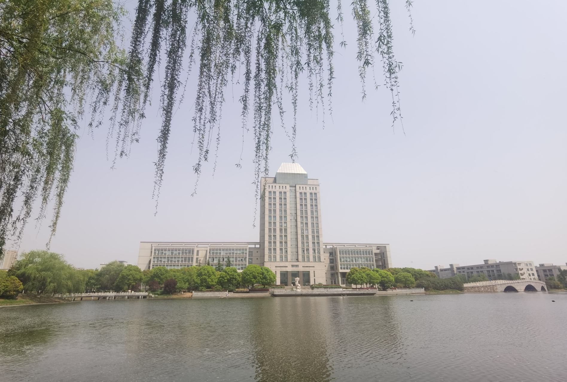 四月的江南大学,草长莺飞,春暖花开,小蠡湖天鹅悠闲嬉戏;柳絮纷飞