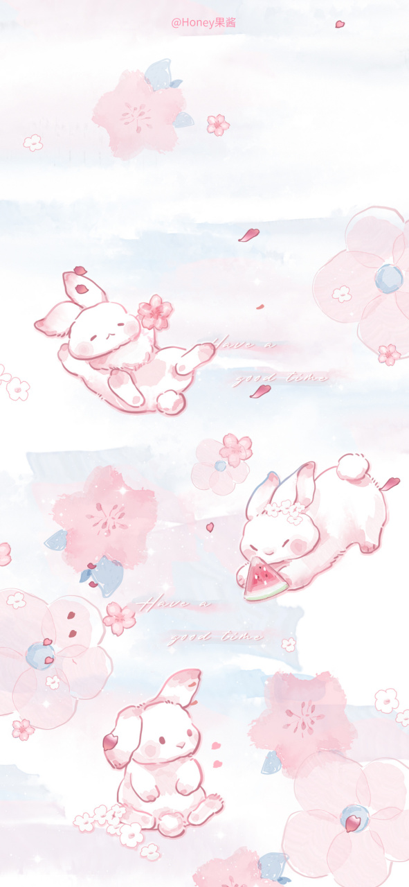 梦幻花园兔兔 与兔兔共享樱花94壁纸   67#elysia七阁# #魅世海棠