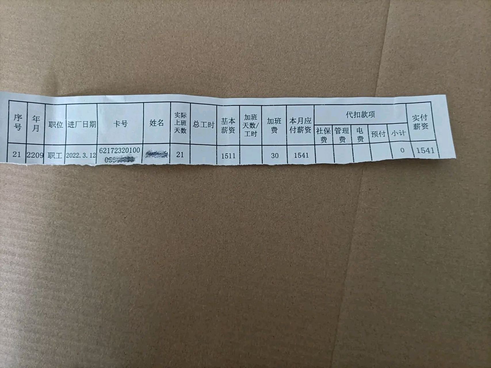 今天发九月份的工资了,看到工资条我的心从头凉到脚了,怎么养家糊口啊