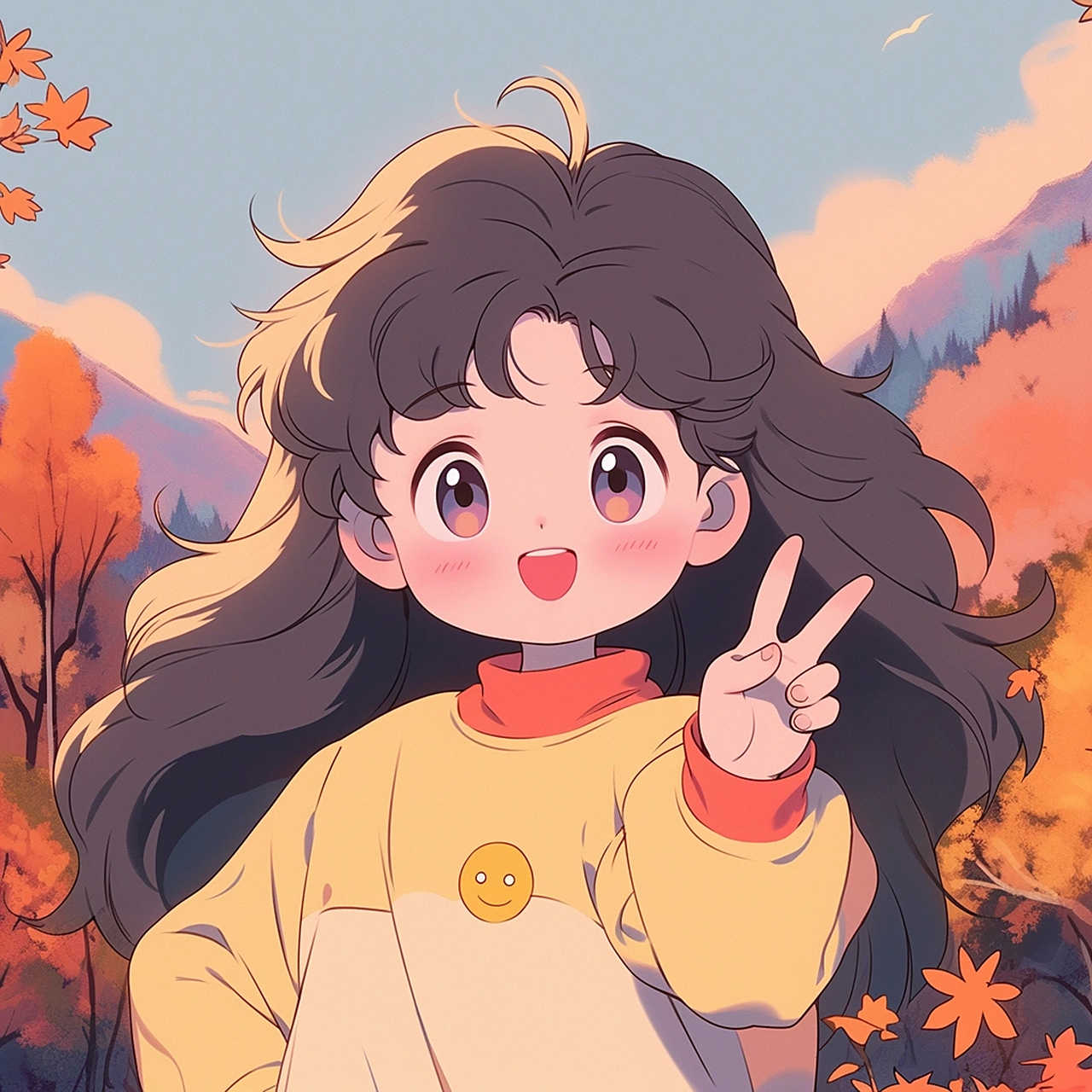 快乐的女生头像 #绘画欣赏