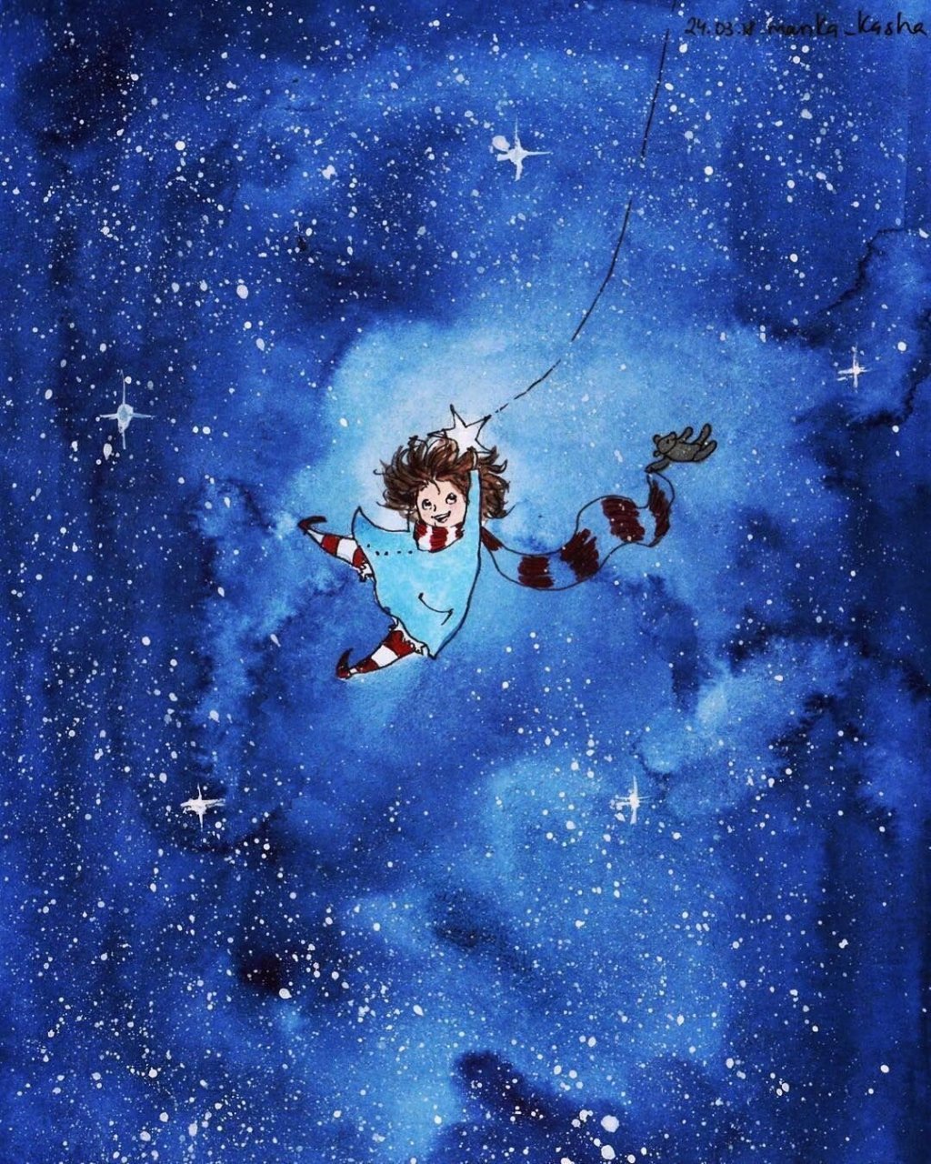 插画师  manka  kasha的一组蓝色系作品 676767 #绘画欣赏