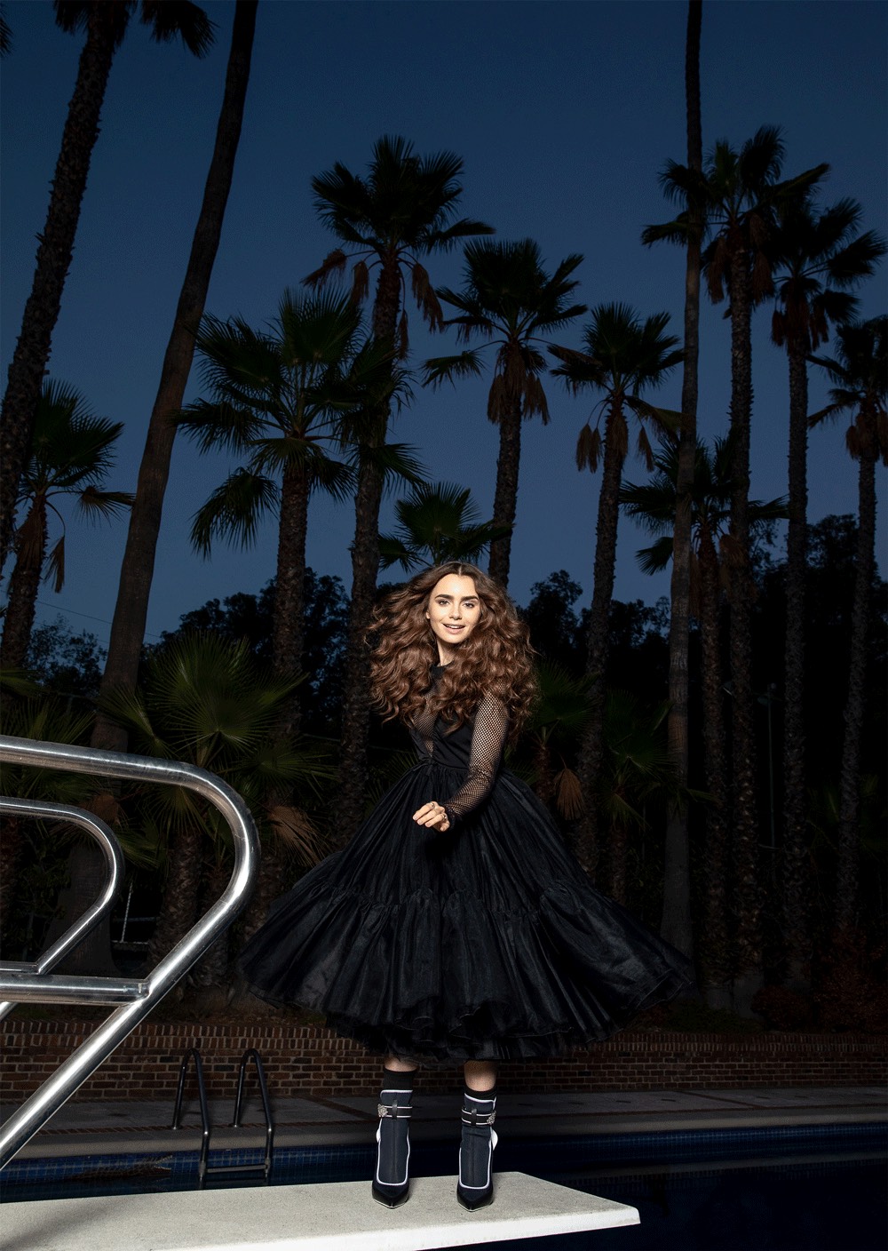 莉莉·柯林斯,《instyle》杂志12月刊写真