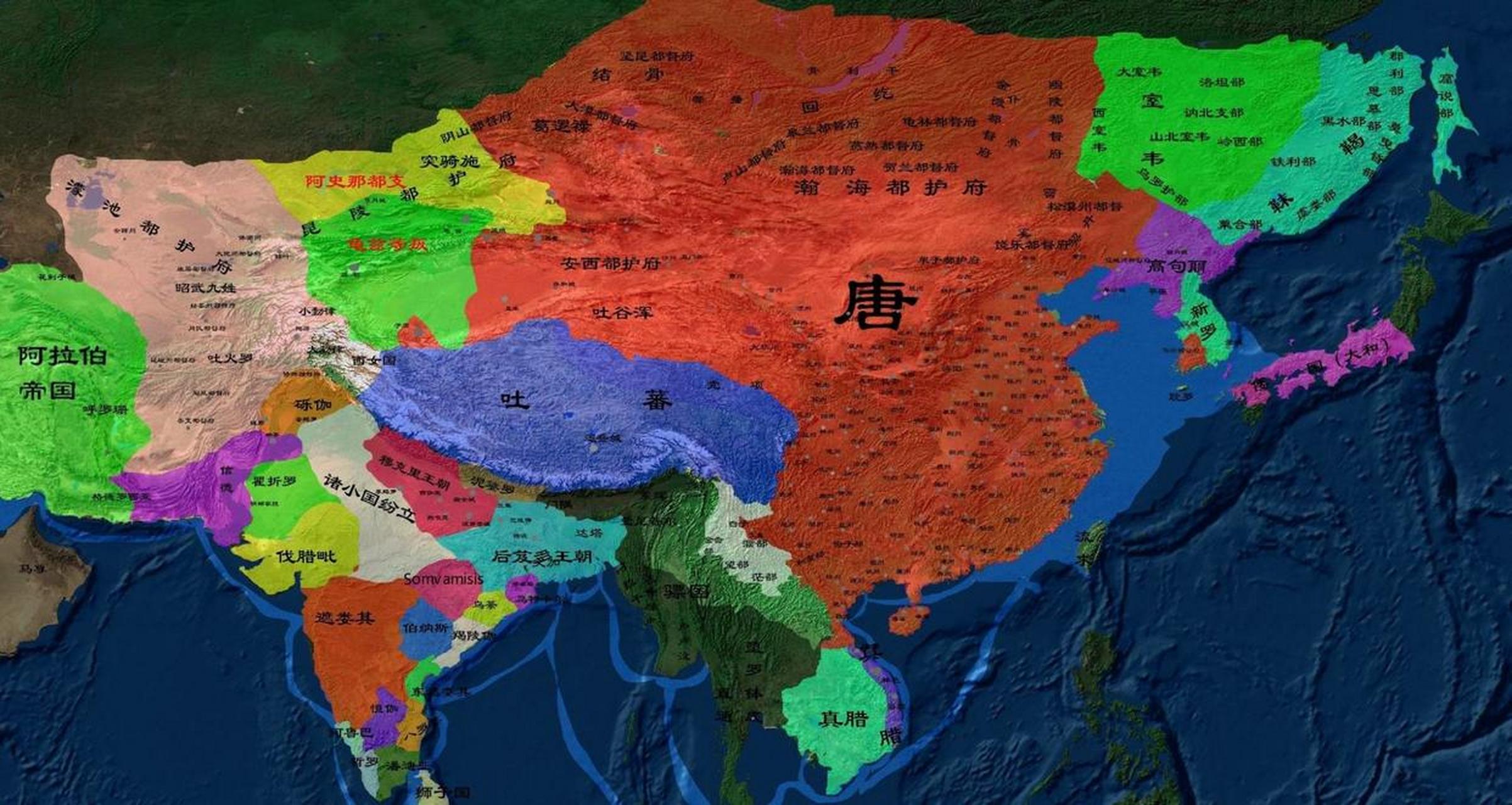 唐朝边境地图图片