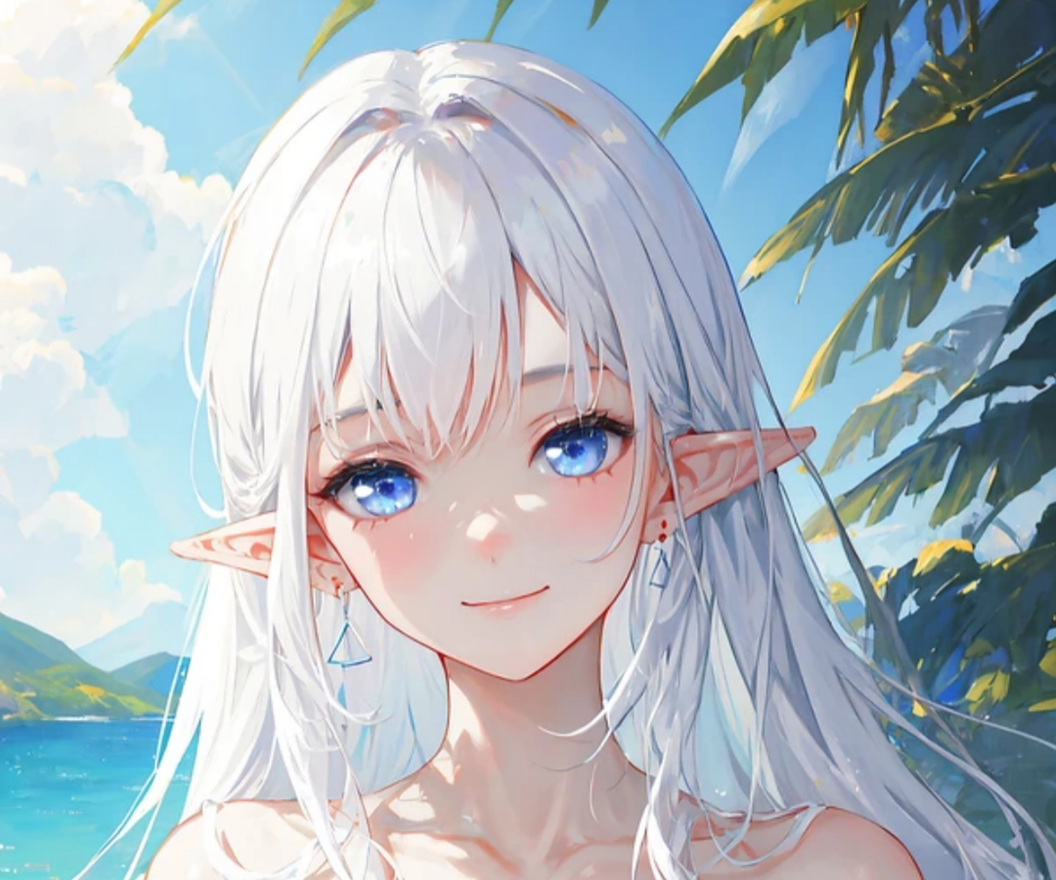 二次元#  白毛精灵