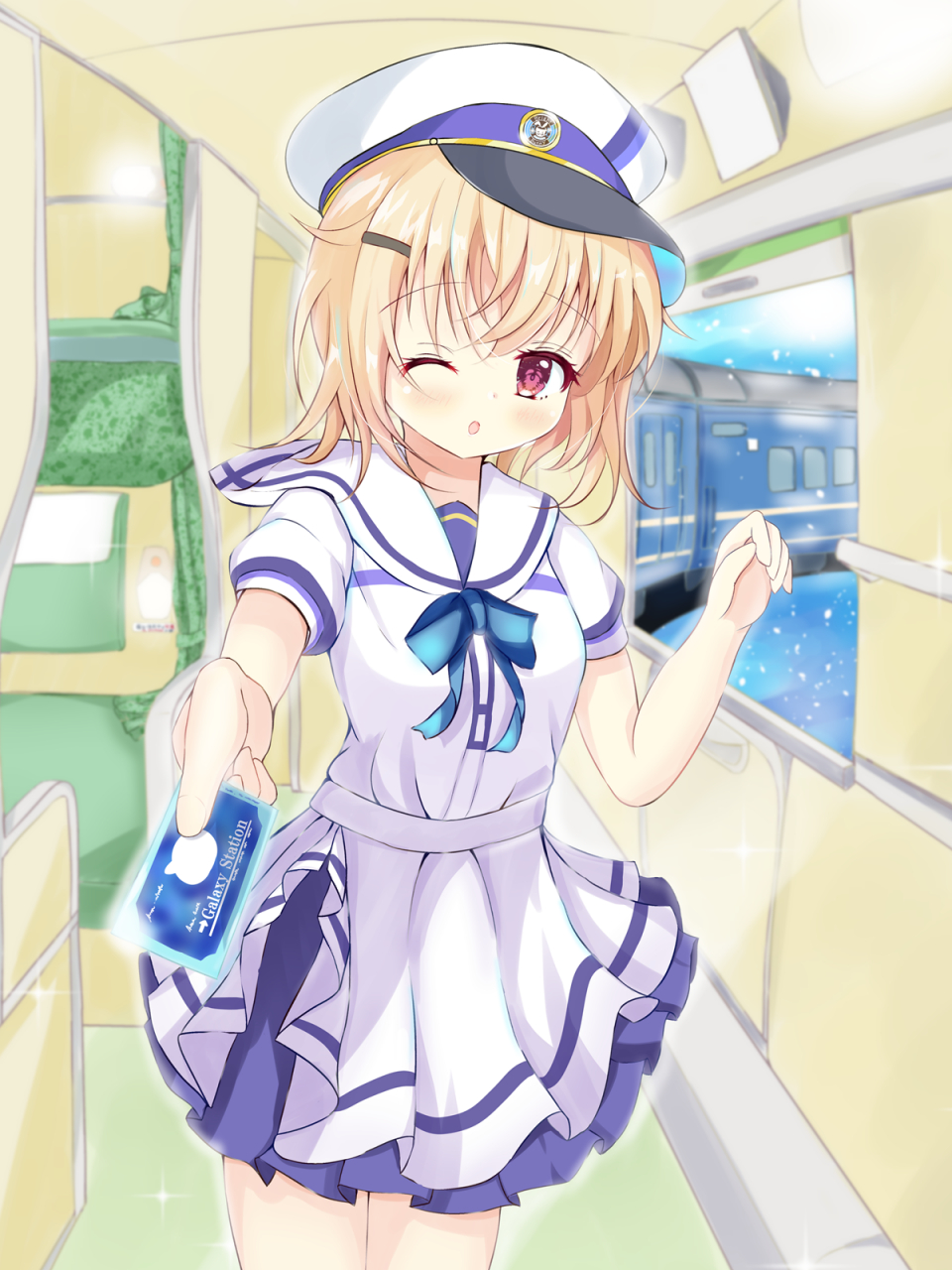 画师:みやにしえる,列车长神沙夏明(萌妹子)#二次元美图# #我爱二次元