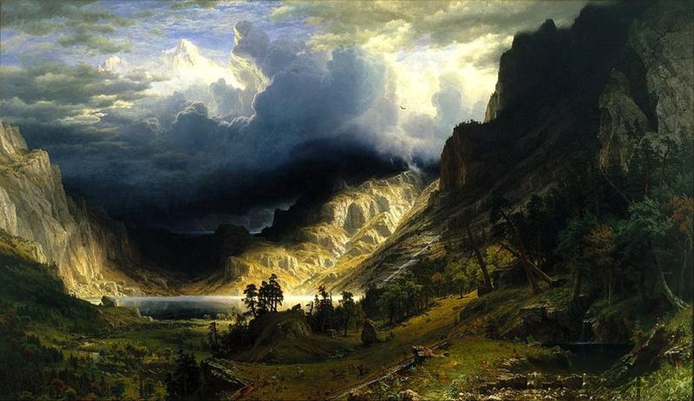 落基山脉的暴风雨 a storm in the rocky mountains 02是美国画家
