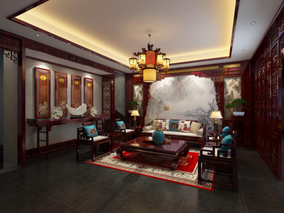 安徽中式古典装修客厅案例合集——高雅脱俗