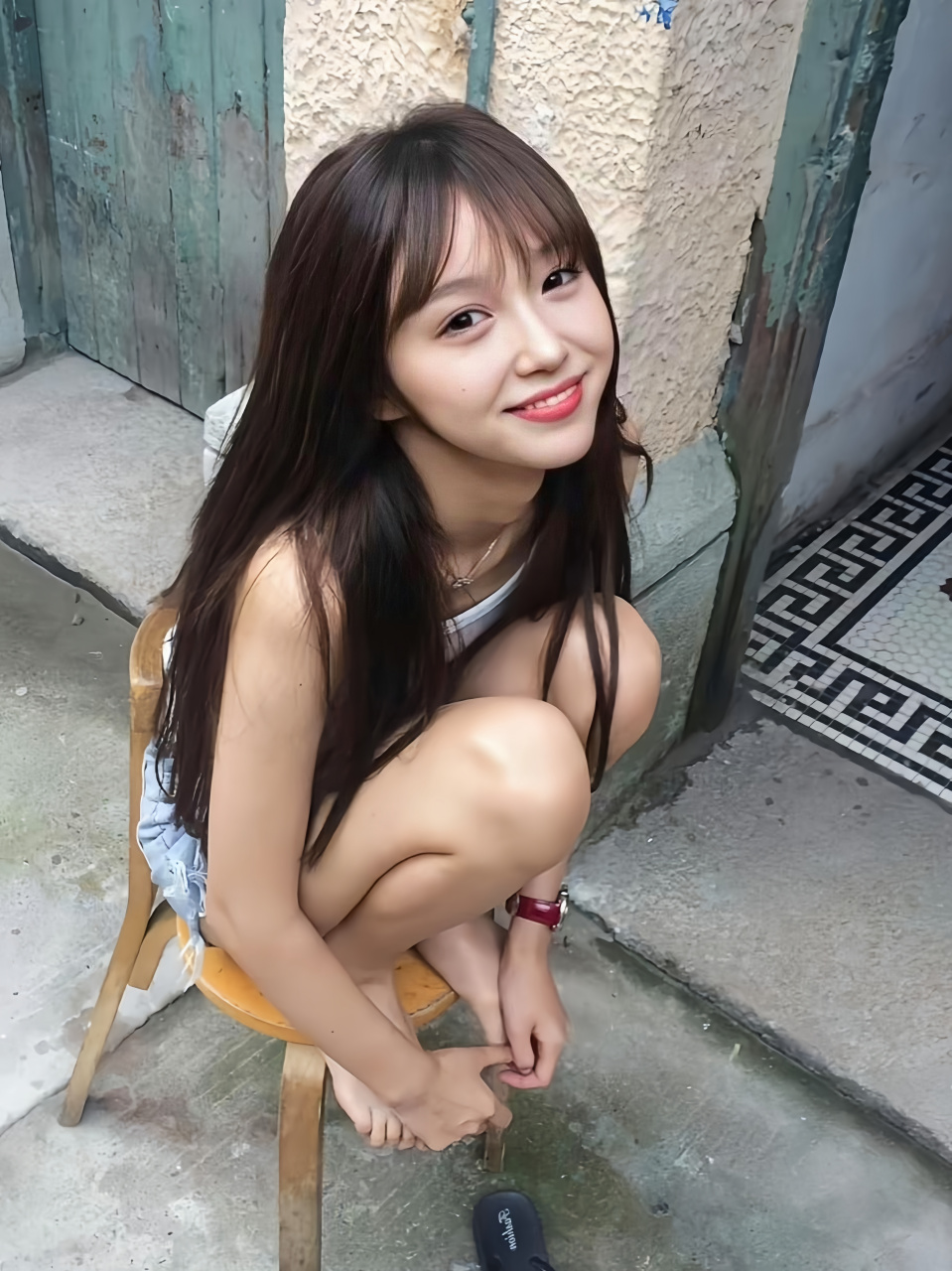 小鸟依人般的美女