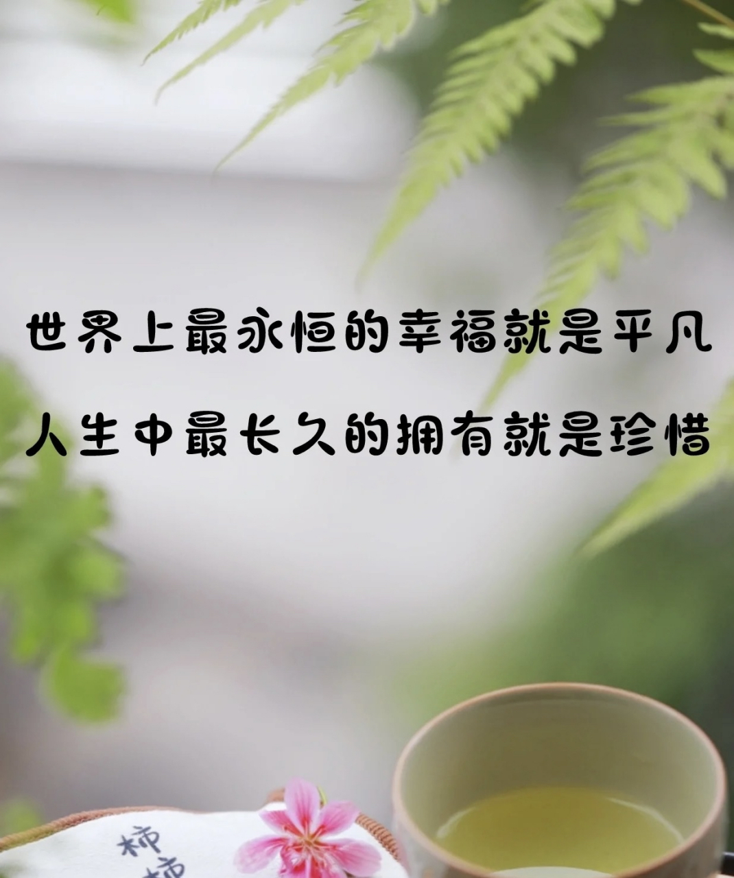 世界上最永恒的幸福就是平凡 人生中最长久得拥有就是珍惜