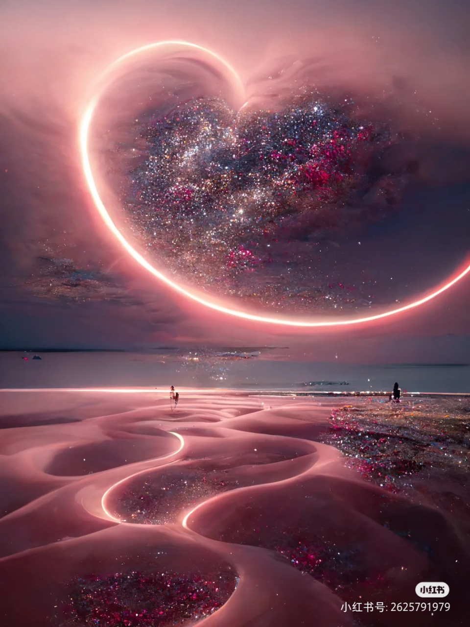粉色星空 好想和你看这美丽星空,只要是你陪着就好