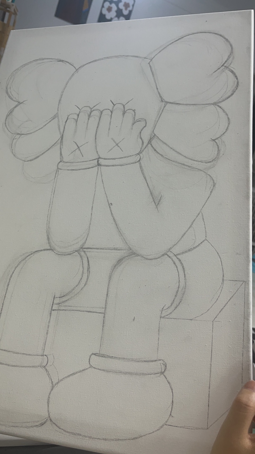 极简丙烯肌理画-暴力熊