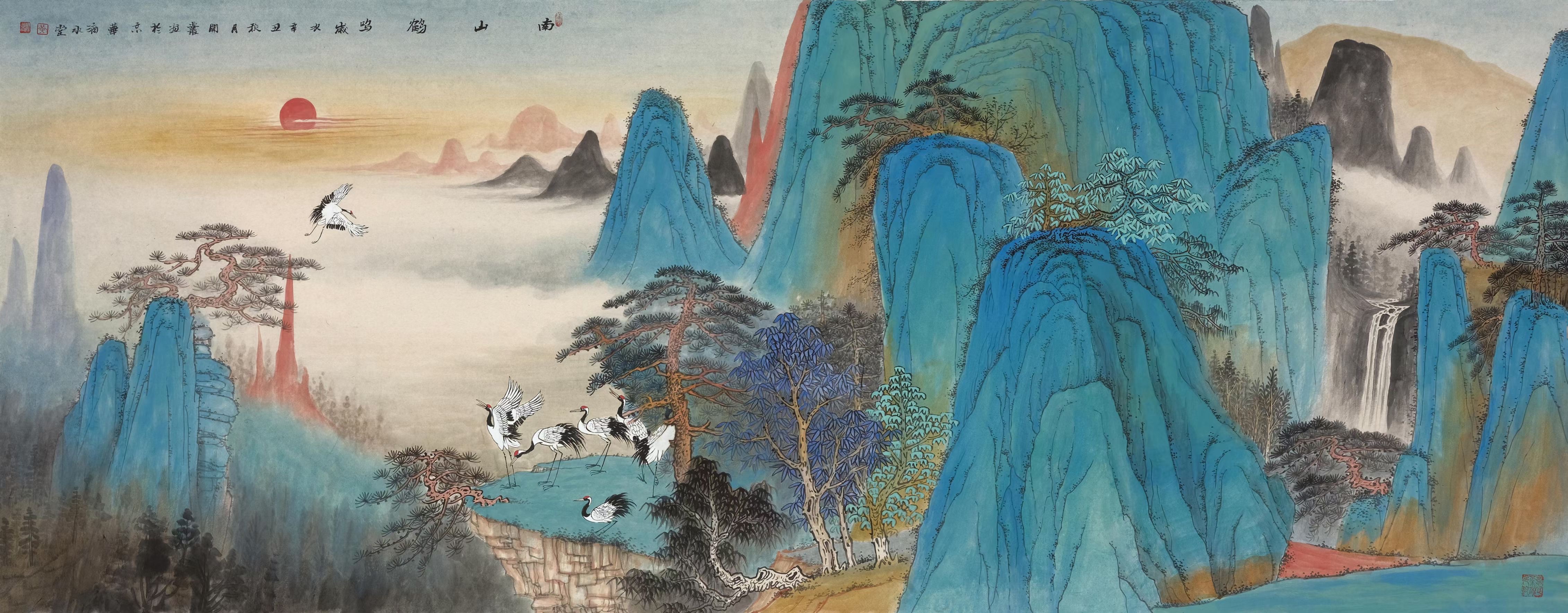 黄开丛山水画笔墨细腻,山川秀美意境深邃