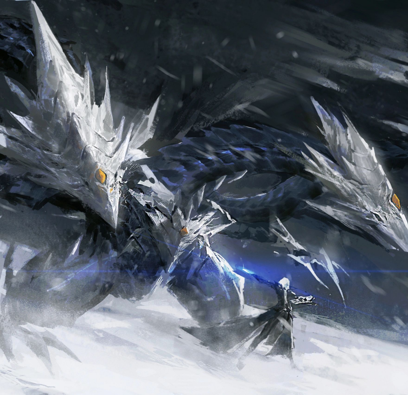 被封印在冰结界之中的龙,拥有冰封全世界的力量,三个脑袋分别用于