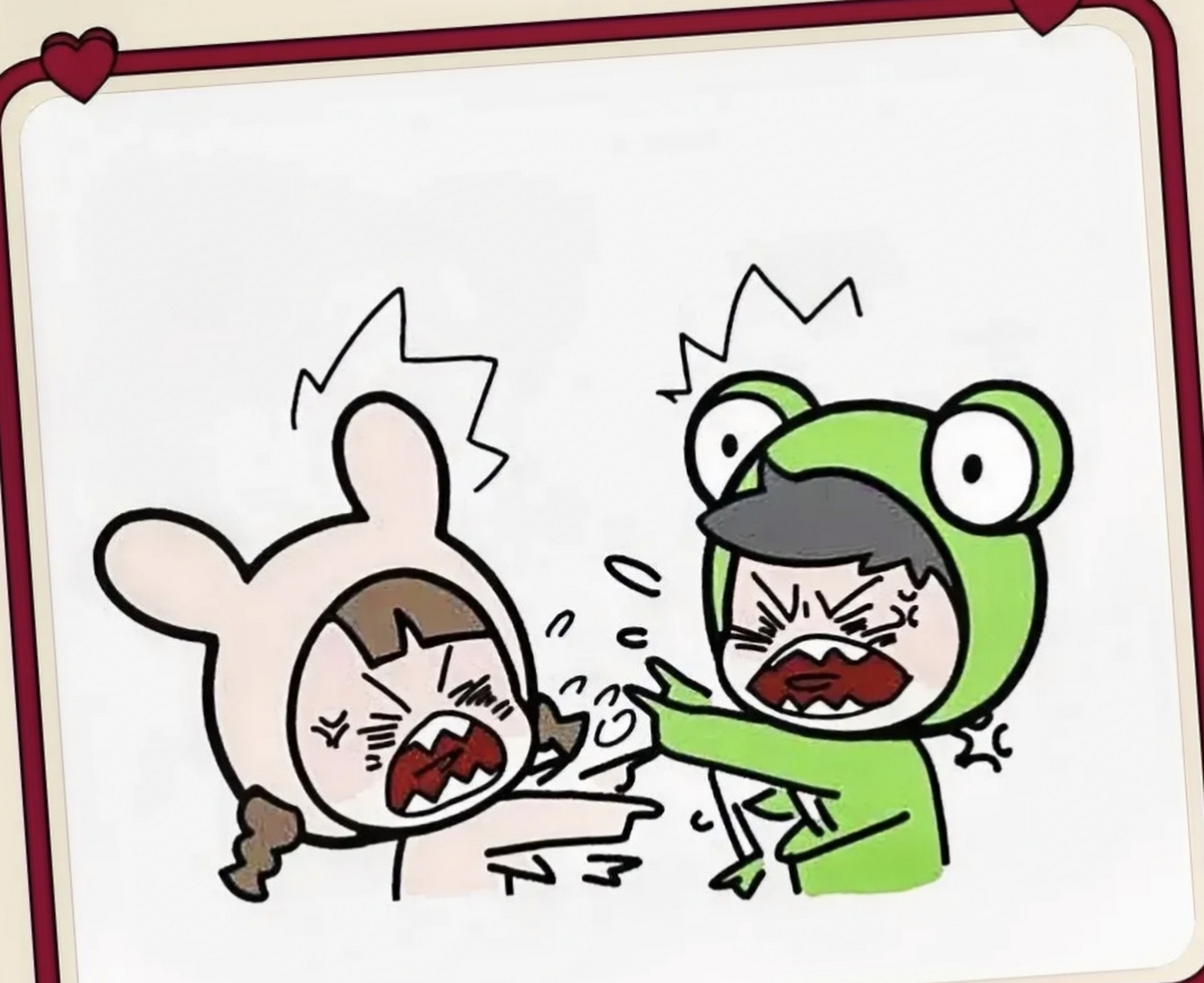 我:以后如果我们吵架了,吵得不可开交,到时候你能不能忍着心中怒火