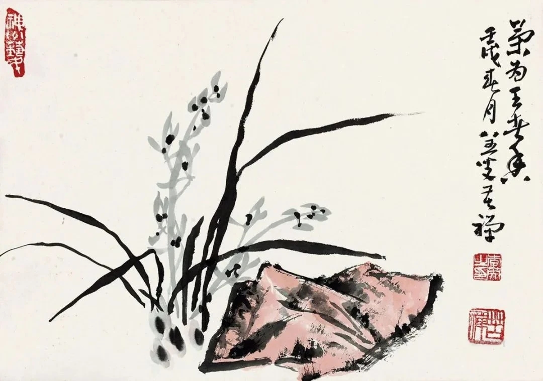 李苦禅笔下兰花图