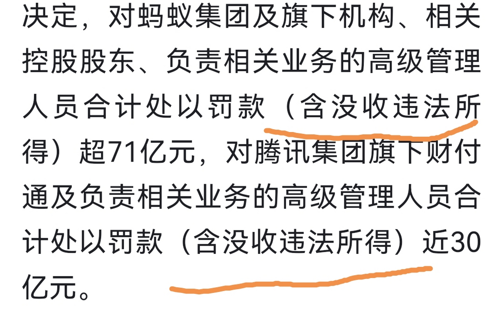 螞蟻集團及旗下機構,相關控股股東,負責相關業務的高級管理人員合計被