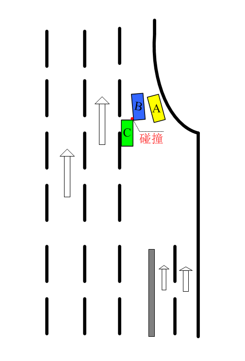 匝道出来汇入主道道路变窄,碰撞责任怎么划分?