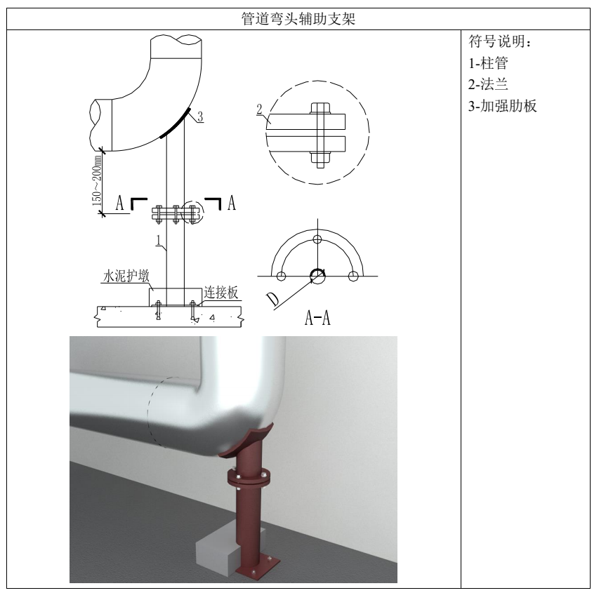 管道弯头辅助支架