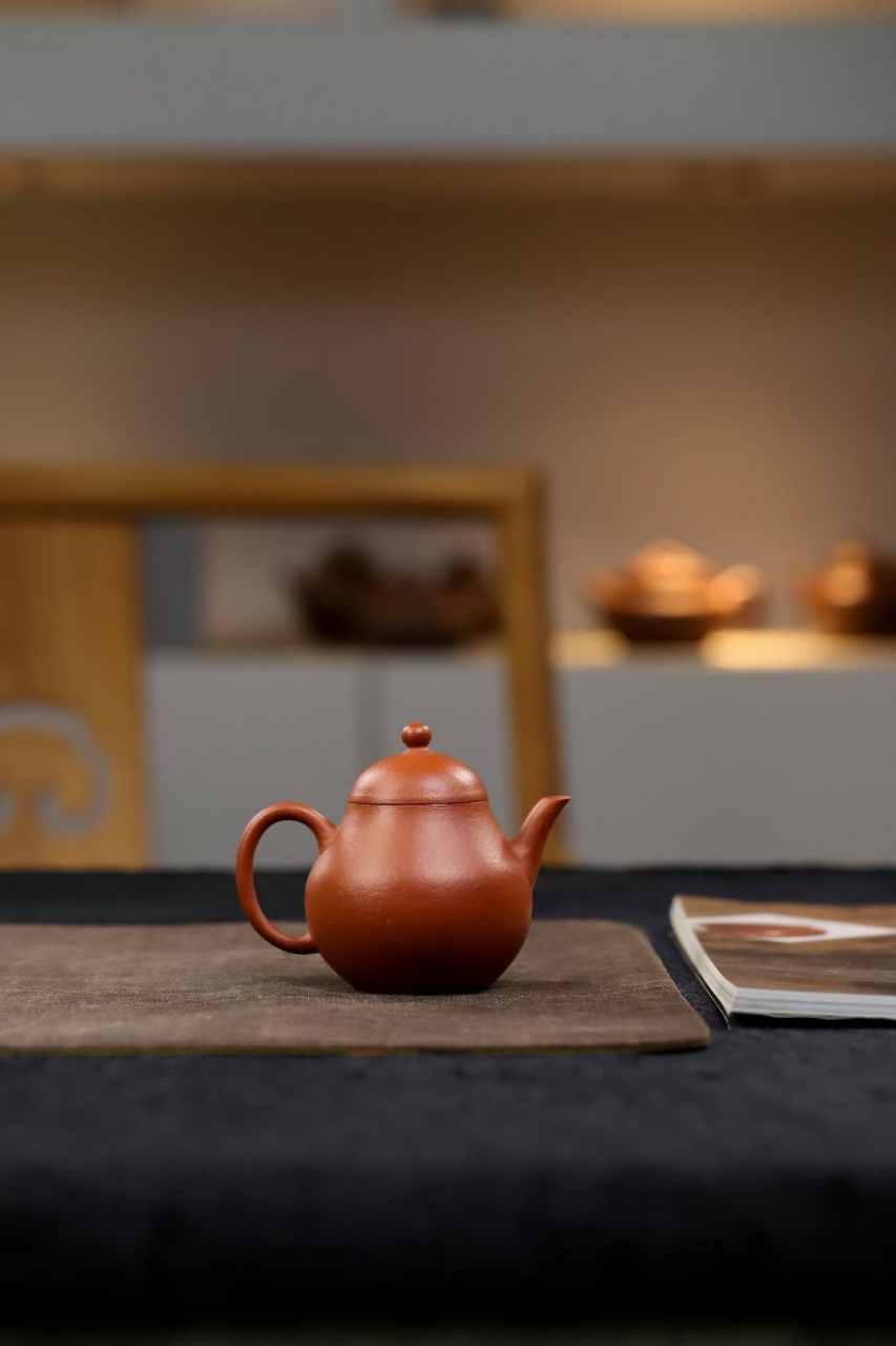 胡思中 朱泥高梨壶#紫砂壶# #全手工