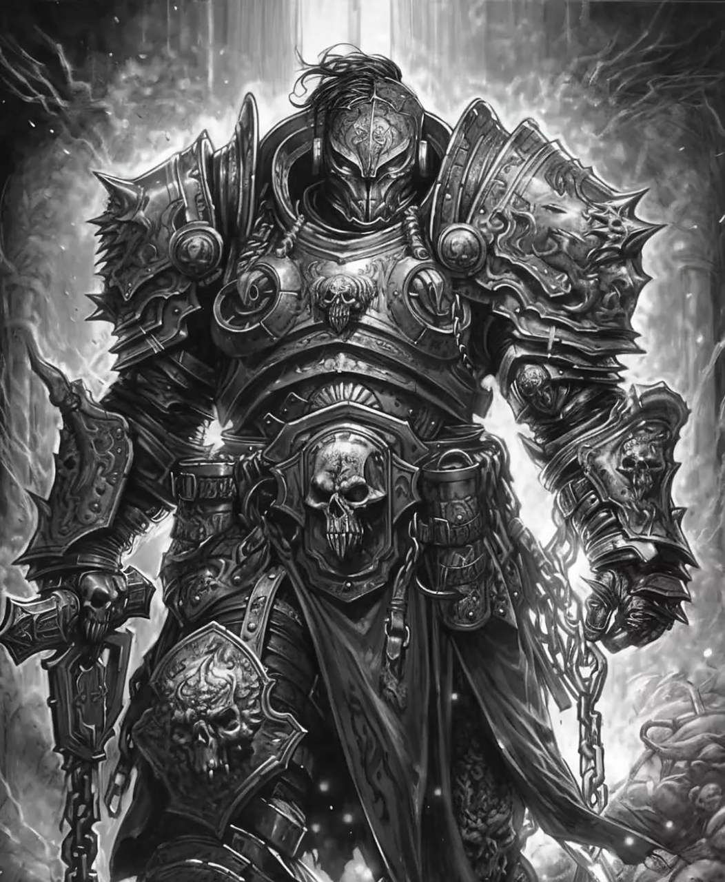 ai创作:暗黑骑士,盔甲分明.#动漫# #插画# #二次元