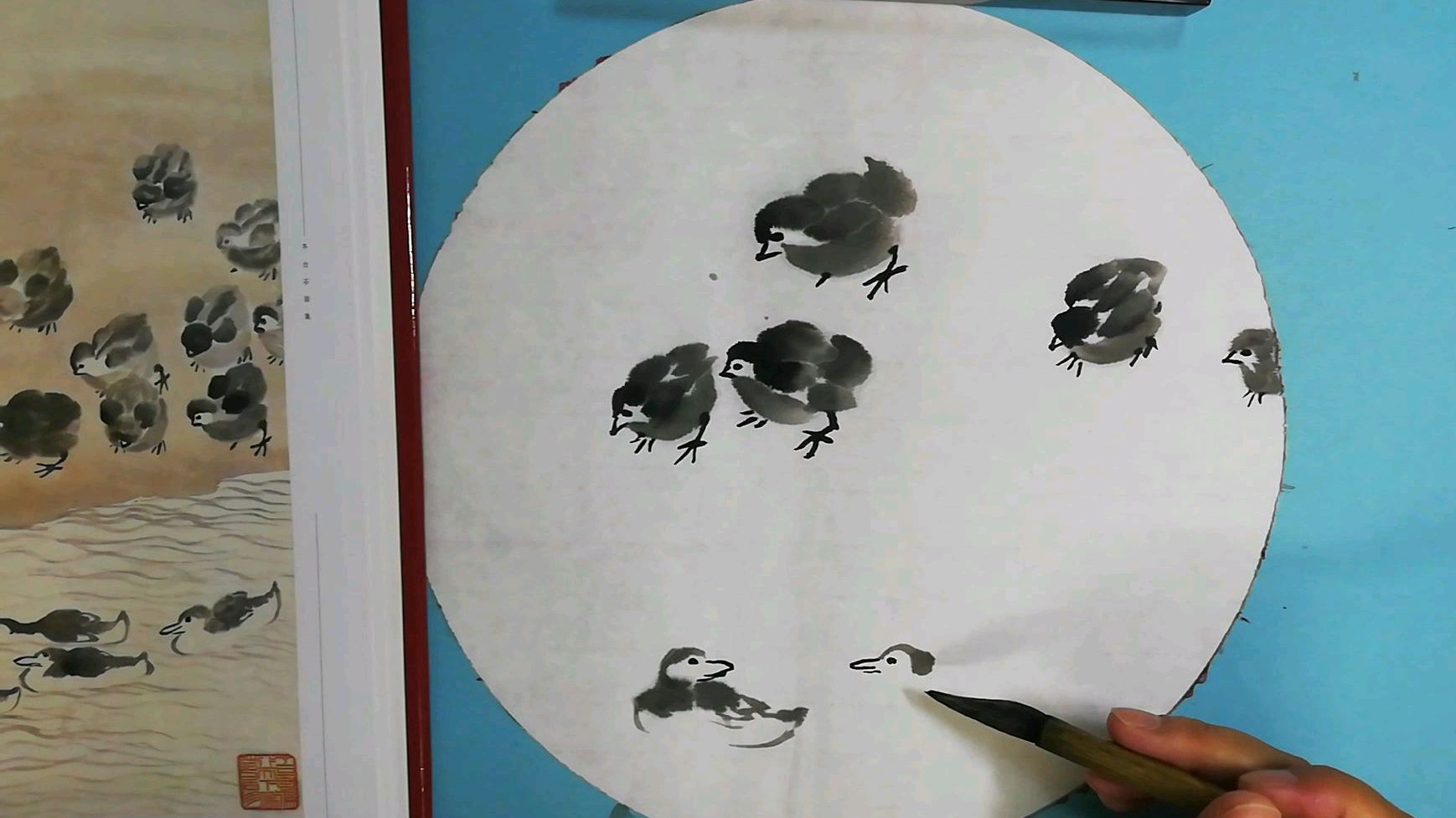 国画:向齐白石学习画雏鸡与小鸭,大师作品就是与众不同