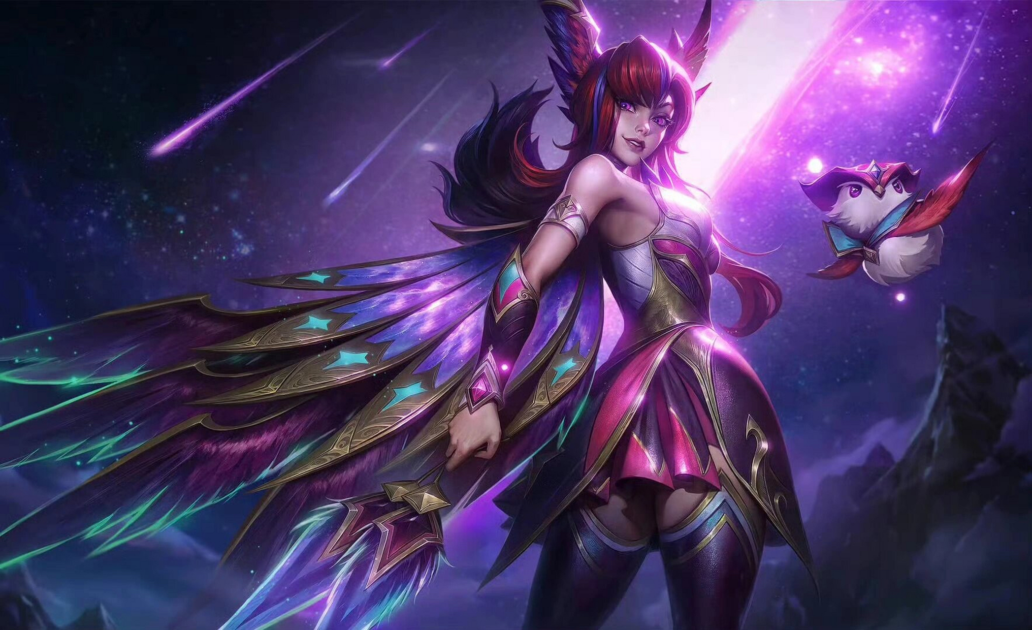 英雄联盟新增臻彩原画|||国服新一批臻彩的完整原画: 星之守护者 卡莎