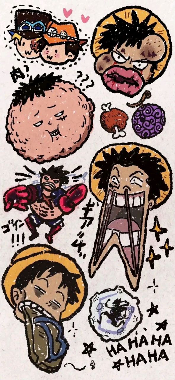 壁纸# #海贼王# 涂鸦风海贼王壁纸,太阳神觉醒,路飞,绿澡头索大寺隆