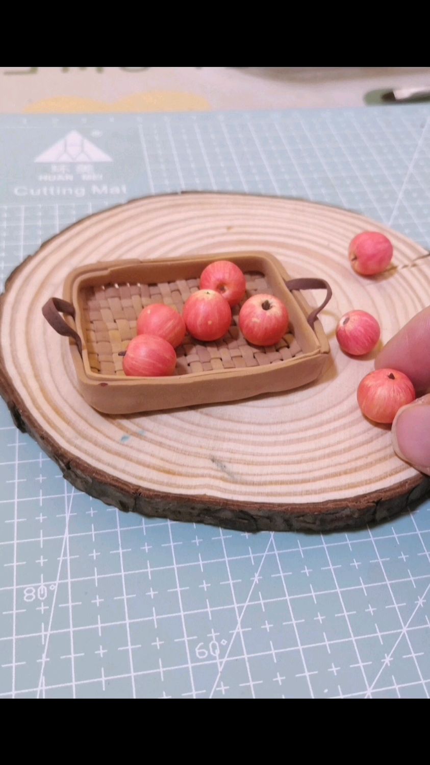 黏土苹果教程粘土苹果微缩食玩彩泥手工