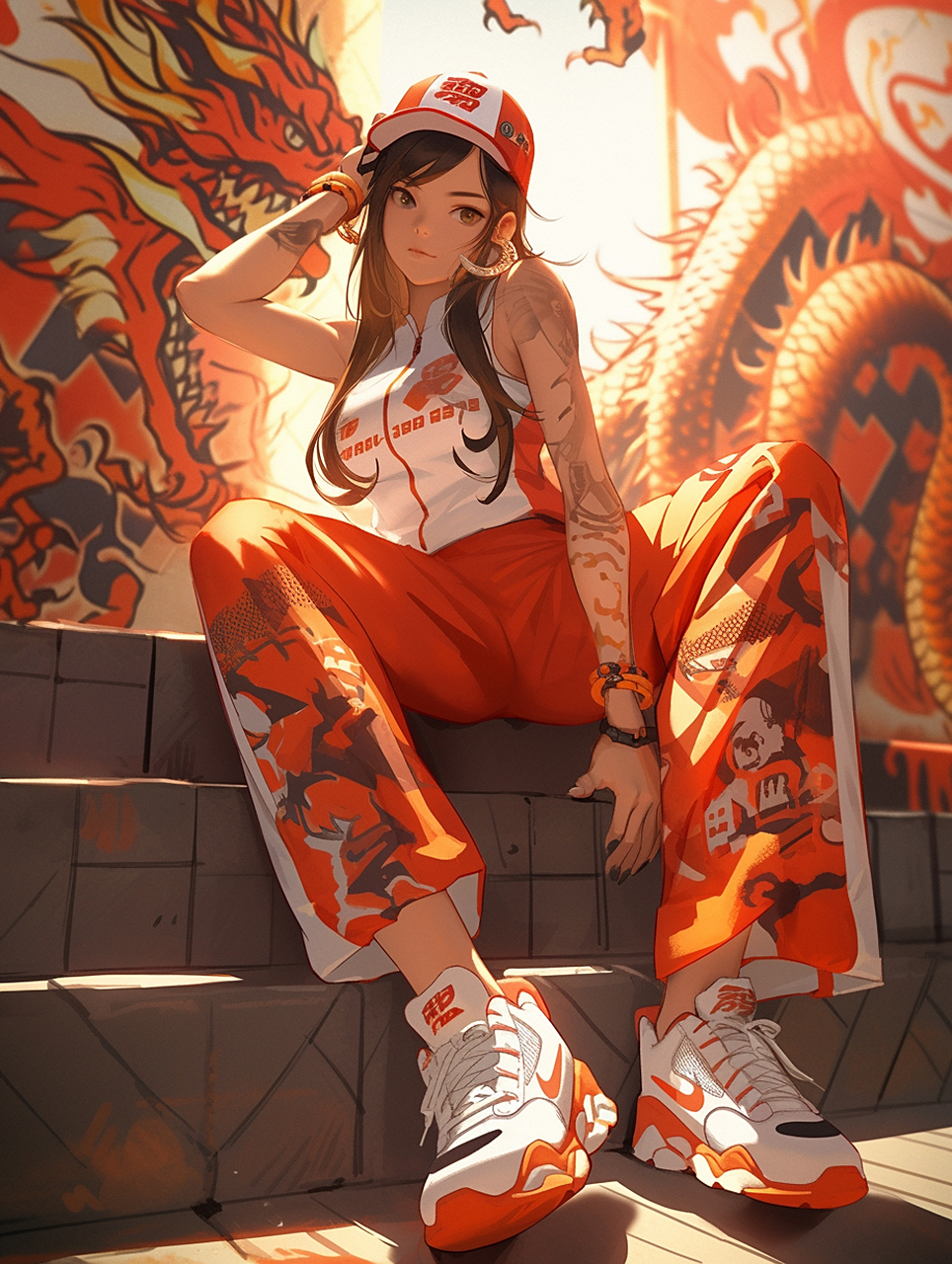 嘻哈街舞,植入中国元素让潮流更具有东方色彩#ai生画# #3d动漫# #ai